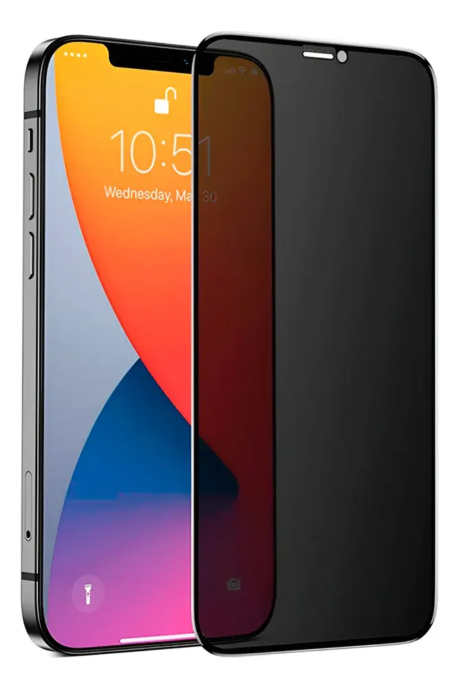Vidrio templado anti spy sobre un iPhone
